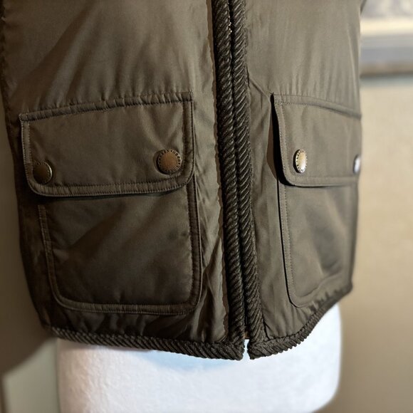 Ralph Lauren Olive Green Brown Vest Size Petite Medium - Picture 4 of 8